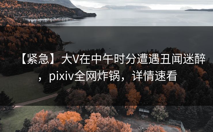 【紧急】大V在中午时分遭遇丑闻迷醉,pixiv全网炸锅,详情速看 【紧急】大V在中午时分遭遇丑闻迷醉,pixiv全网炸锅,详情速看